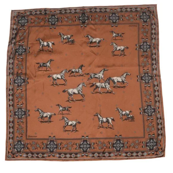 Pendleton Herd of Horses Silk Square Scarf Western Southwest 34x34 - Picture 9 of 9